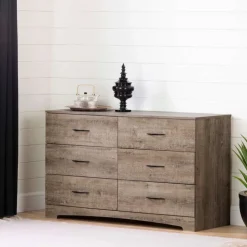 Meubles South Shore 6-Drawer Dresser - South Shore Weathered Oak New