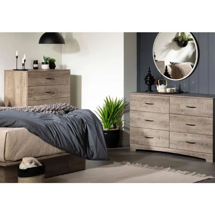 Meubles South Shore 6-Drawer Dresser - South Shore Weathered Oak New