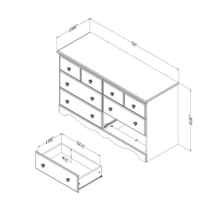 Meubles South Shore 6-Drawer Dresser - South Shore BLUEBERRY Best