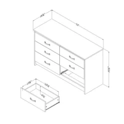 Meubles South Shore 6-Drawer Dresser - South Shore Gray Oak Sale