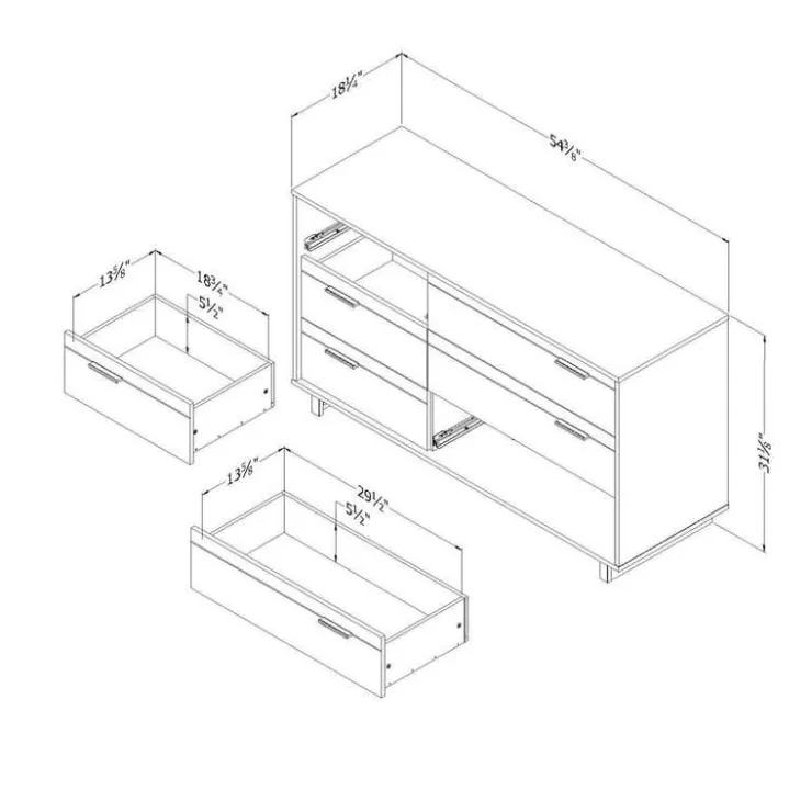 Meubles South Shore 6-Drawer Dresser - South Shore GRAY OAK Outlet
