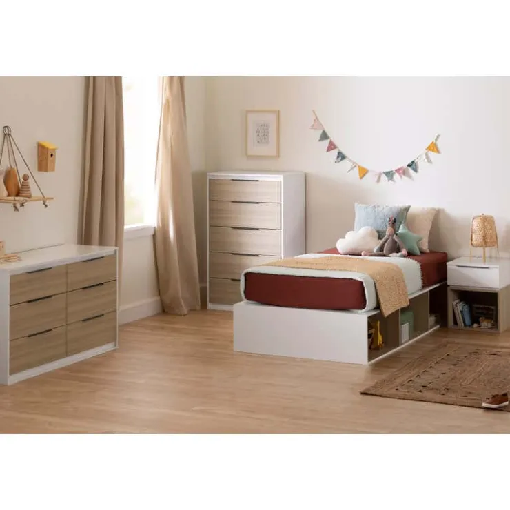Meubles South Shore 6-Drawer Dresser - South Shore Soft Elm and White Hot