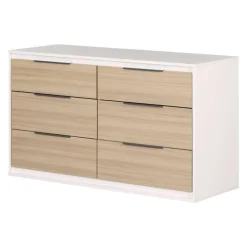 Meubles South Shore 6-Drawer Dresser - South Shore Soft Elm and White Hot