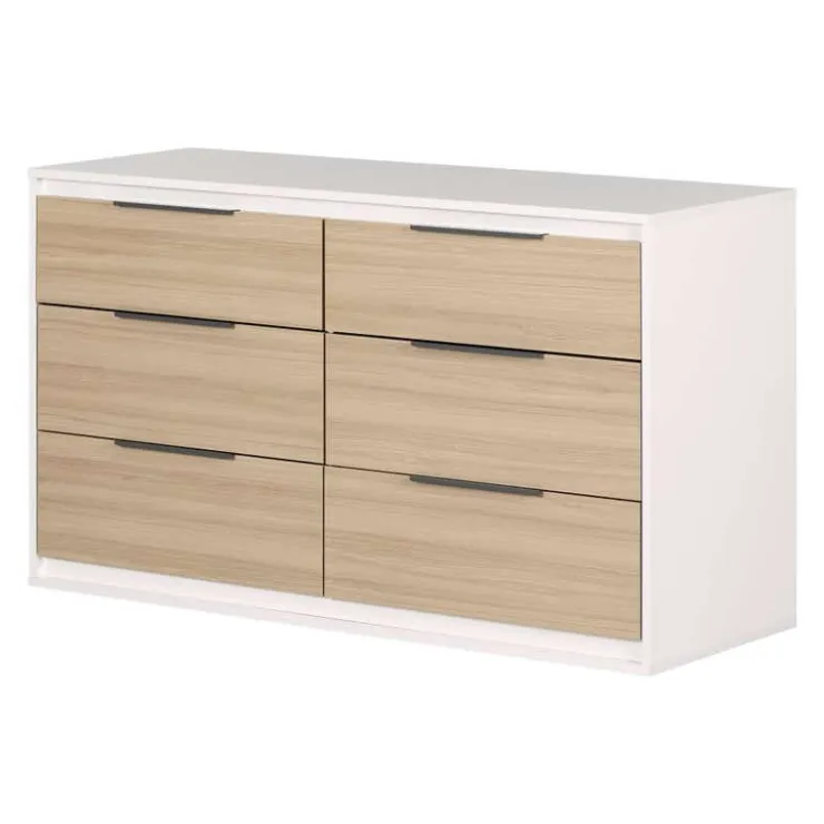 Meubles South Shore 6-Drawer Dresser - South Shore Soft Elm and White Hot