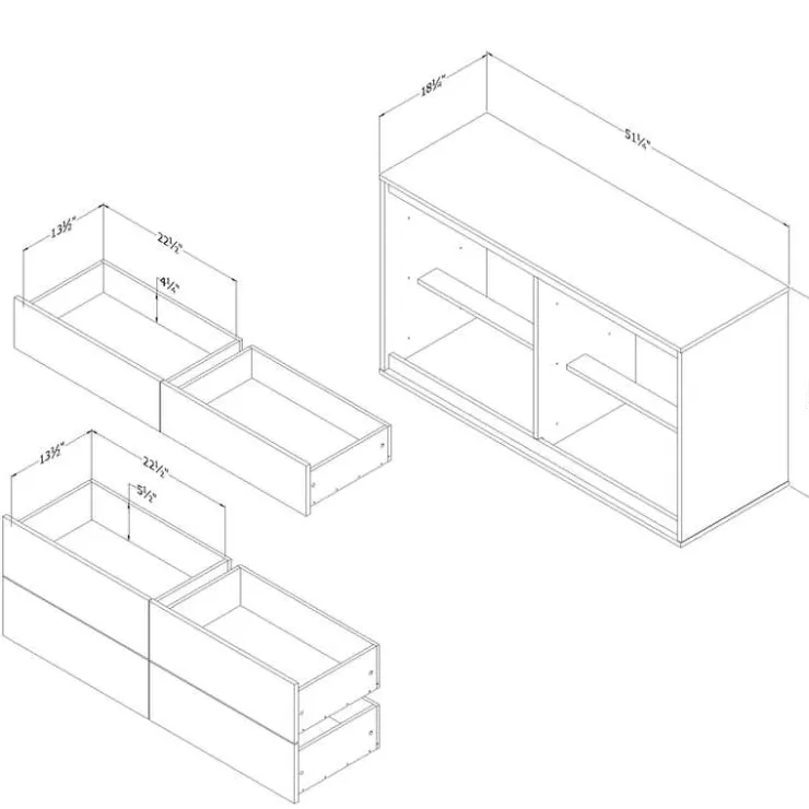 Meubles South Shore 6-Drawer Dresser - South Shore Soft Elm and White Hot