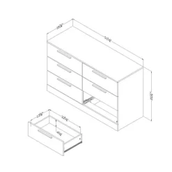 Meubles South Shore 6-Drawer Dresser - South Shore GRAY OAK Discount