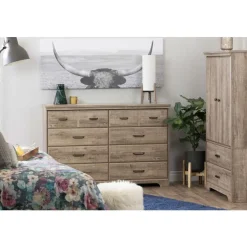 Meubles South Shore 8-Drawer Dresser - South Shore WEATHERED OAK Clearance