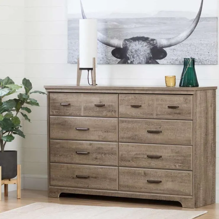 Meubles South Shore 8-Drawer Dresser - South Shore WEATHERED OAK Clearance