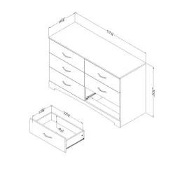 Meubles South Shore 6-Drawer Dresser - South Shore PURE BLACK Hot