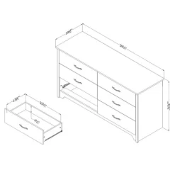 Meubles South Shore 6-Drawer Dresser - South Shore Pure Black Best