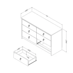 Meubles South Shore 6-Drawer Dresser - South Shore WHITE WASH AND WEATHERED OAK Hot