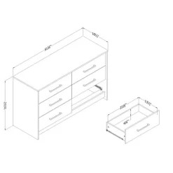 Meubles South Shore 6-Drawer Dresser - South Shore Winter Oak Hot