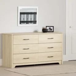Meubles South Shore 6-Drawer Dresser - South Shore Bleached Oak Clearance