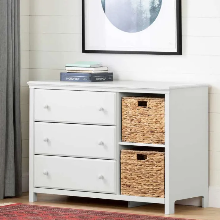 Meubles South Shore 3-Drawer Dresser with Baskets - South Shore PURE WHITE Hot
