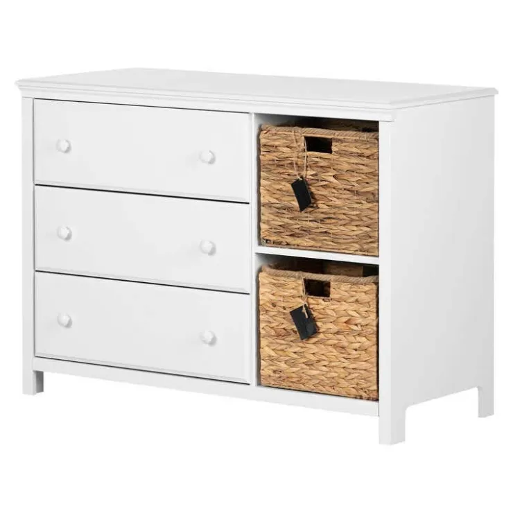 Meubles South Shore 3-Drawer Dresser with Baskets - South Shore PURE WHITE Hot