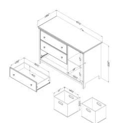 Meubles South Shore 3-Drawer Dresser with Baskets - South Shore Bleached Oak Hot