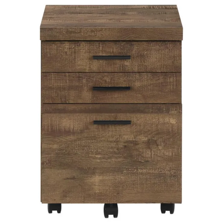 Monarch 3-Drawer Filing Cabinet - Brown Sale
