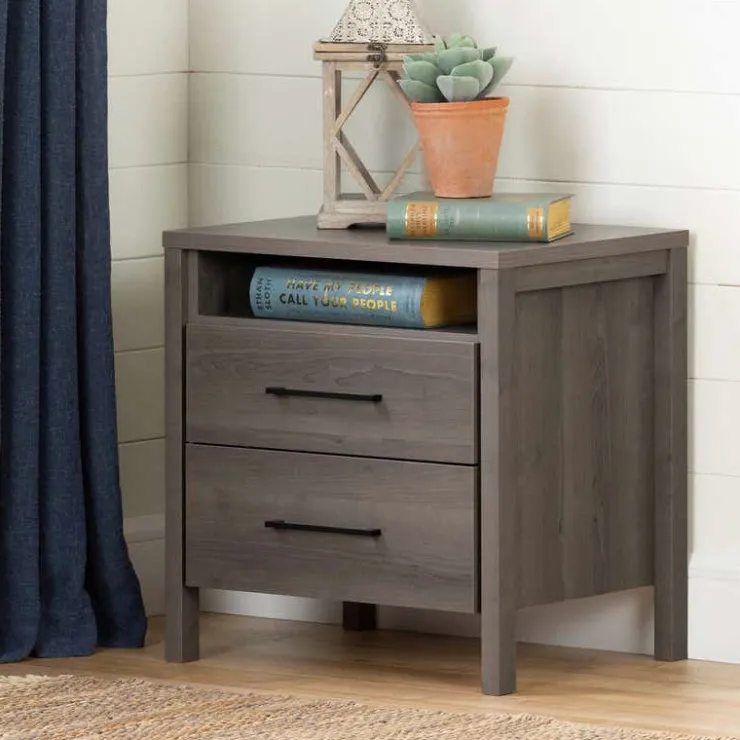 Meubles South Shore 2-Drawer Night Stand - South Shore GRAY MAPLE Best