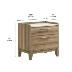 2-Drawer Nightstand Light Brown Best