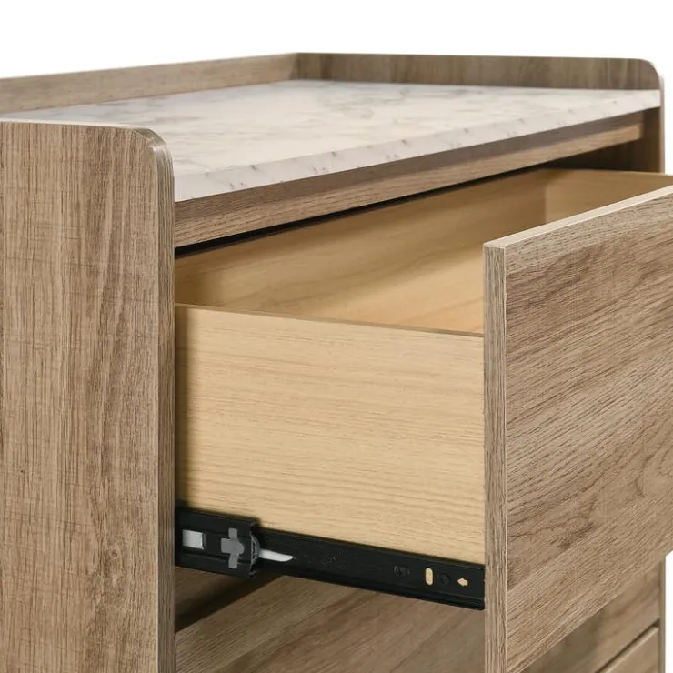 2-Drawer Nightstand Light Brown Best