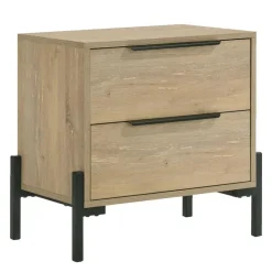 2-Drawer Nightstand Natural, black legs and legs Sale