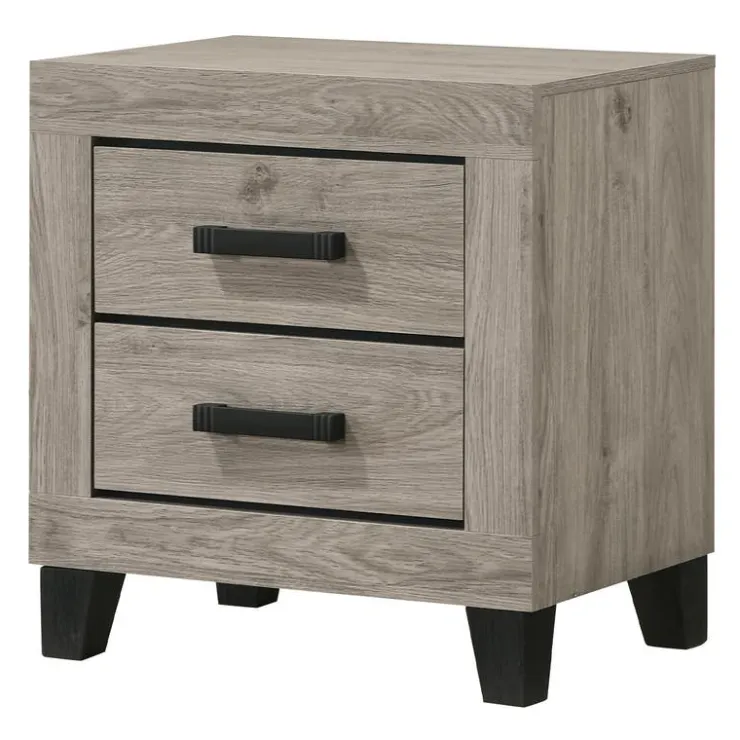 2-Drawer Nightstand Light Grey Clearance