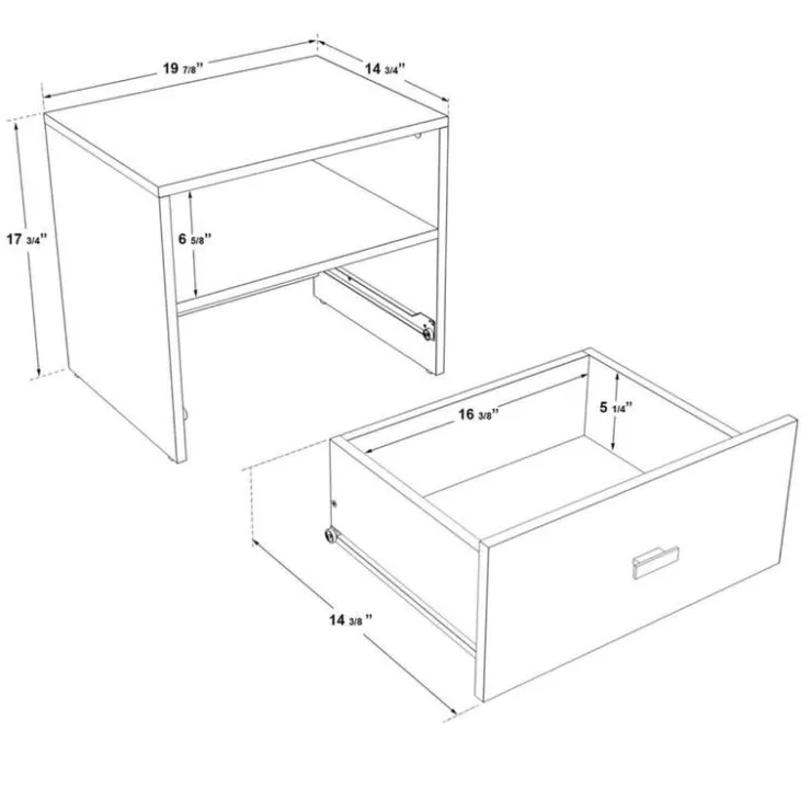 SUA-V 1-Drawer Nightstand White Sale