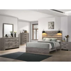 2-Drawer Nightstand Grey Sale