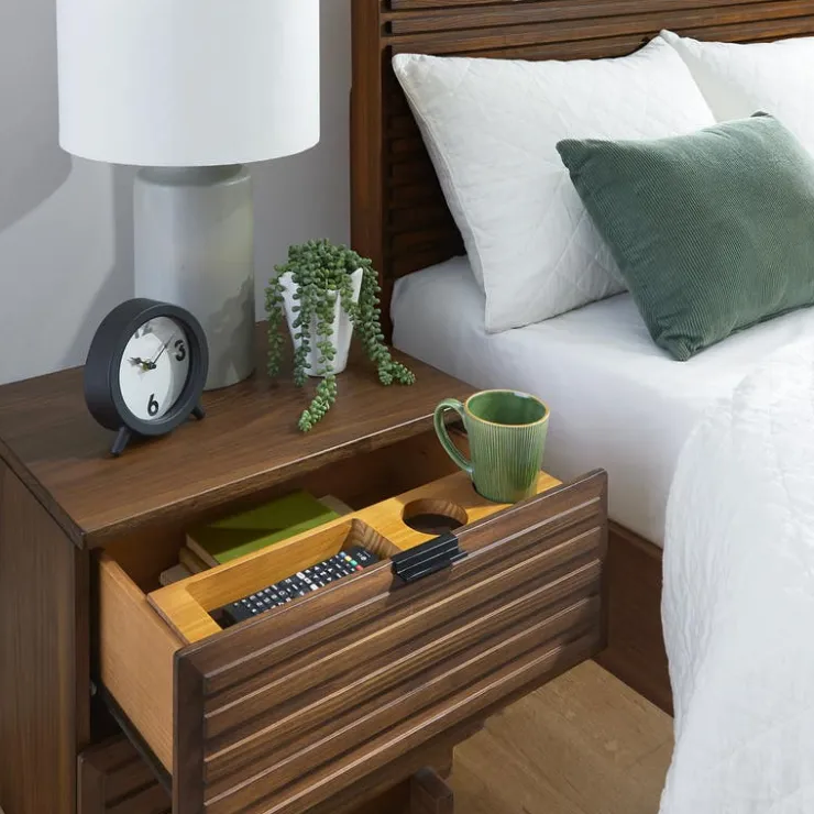 2-Drawer Nightstand Brown Hot