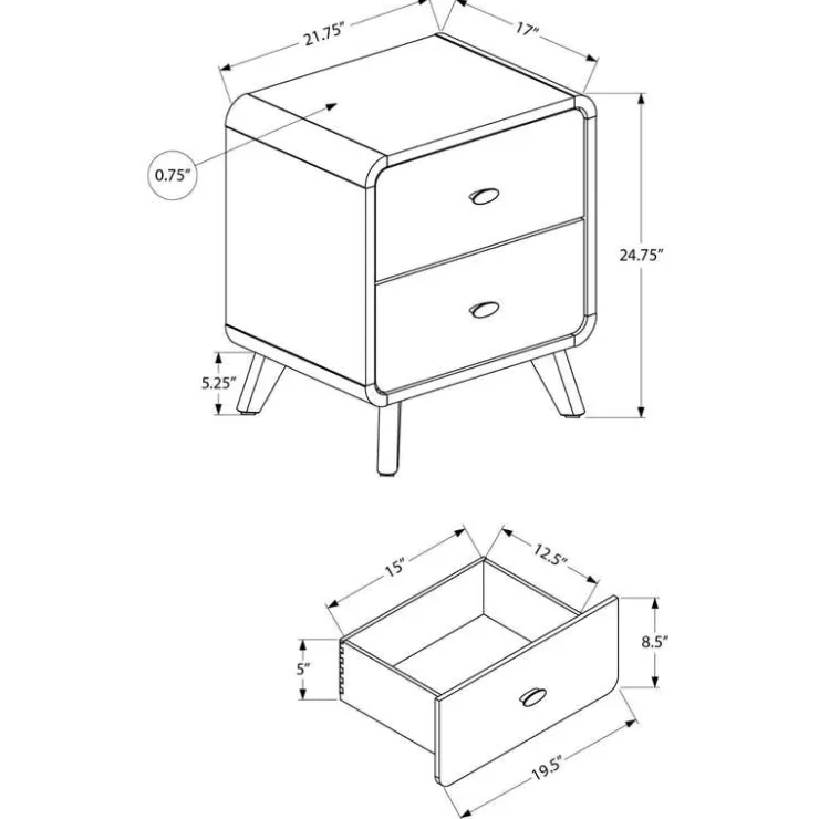 Monarch 2-Drawer Nightstand - Oak Online