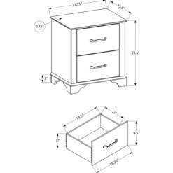 Monarch 2-Drawer Nightstand - Oak Clearance