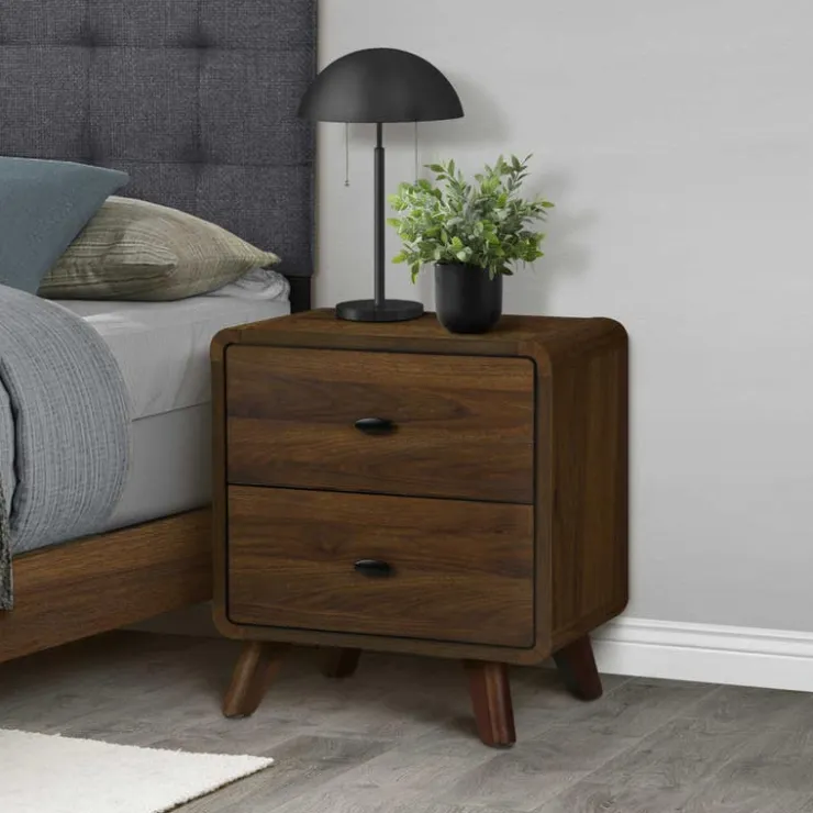 Monarch 2-Drawer Nightstand - Walnut Outlet