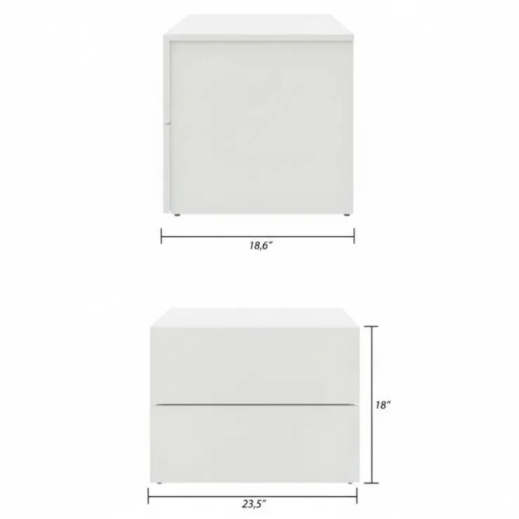 Nexera 2-Drawer Nightstand - White wood grain Discount