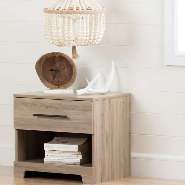 Meubles South Shore 1-Drawer Nightstand - South Shore RUSTIC OAK Online