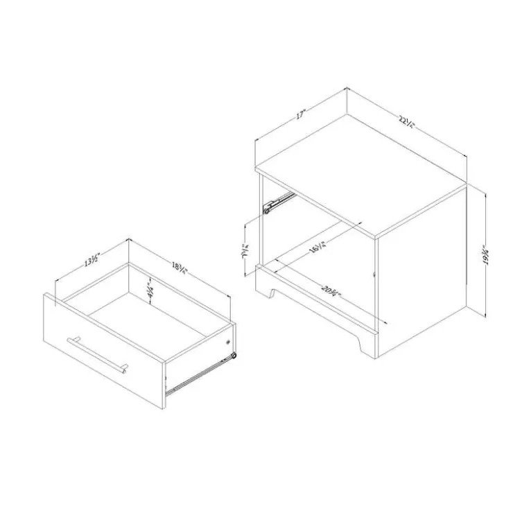 Meubles South Shore 1-Drawer Nightstand - South Shore Nordik Oak Online