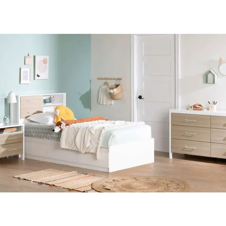Meubles South Shore 2-Drawer Nightstand - South Shore White and Soft Elm Best