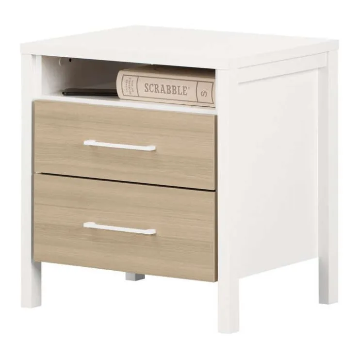 Meubles South Shore 2-Drawer Nightstand - South Shore White and Soft Elm Best