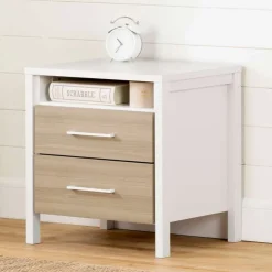 Meubles South Shore 2-Drawer Nightstand - South Shore White and Soft Elm Best