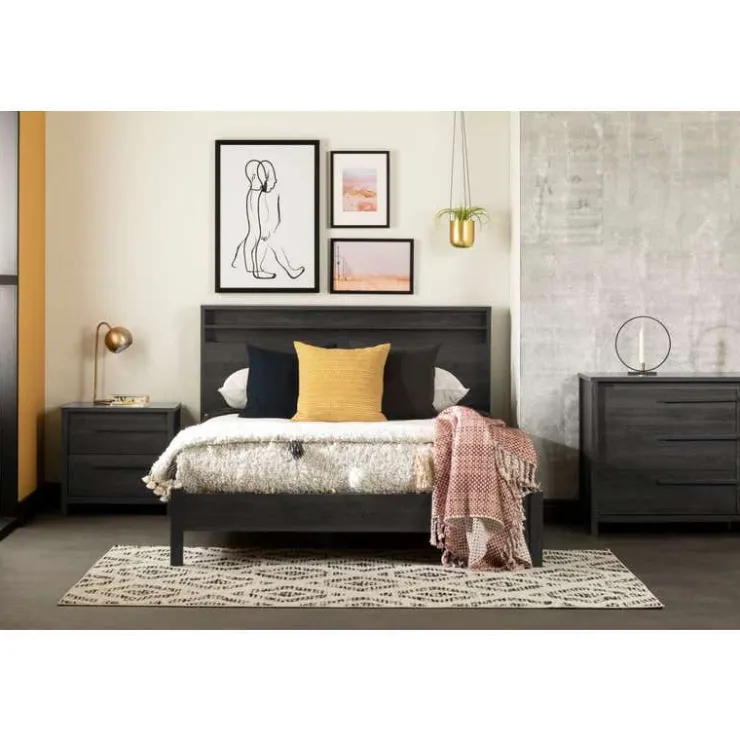 Meubles South Shore 2-Drawer Nightstand - South Shore GRAY OAK New