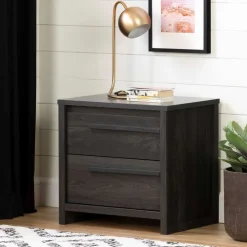 Meubles South Shore 2-Drawer Nightstand - South Shore GRAY OAK New