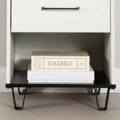Meubles South Shore 1-Drawer Nightstand - South Shore White Pine and Black Matte Discount
