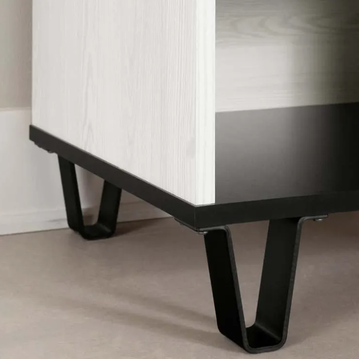 Meubles South Shore 1-Drawer Nightstand - South Shore White Pine and Black Matte Discount