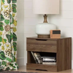 Meubles South Shore 1-Drawer Nightstand - South Shore NATURAL WALNUT Best