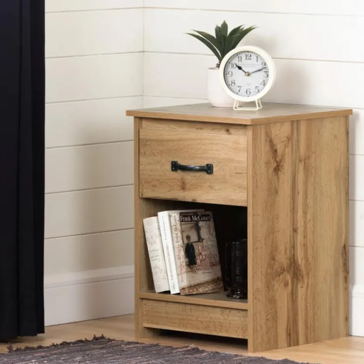 Meubles South Shore 1-Drawer Nightstand - South Shore Nordik Oak Outlet