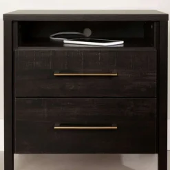Meubles South Shore 2-Drawer Nightstand - South Shore Rubbed Black
