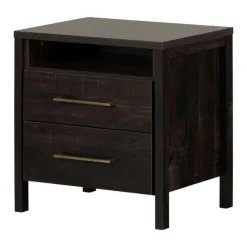 Meubles South Shore 2-Drawer Nightstand - South Shore Rubbed Black