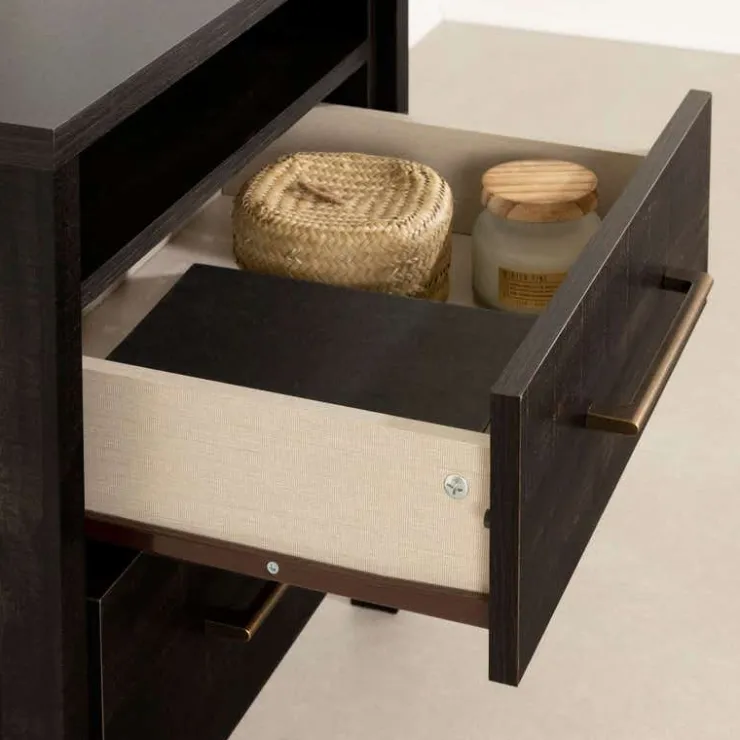 Meubles South Shore 2-Drawer Nightstand - South Shore Rubbed Black