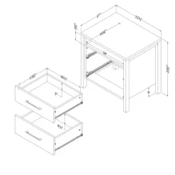 Meubles South Shore 2-Drawer Nightstand - South Shore Natural Ash Outlet