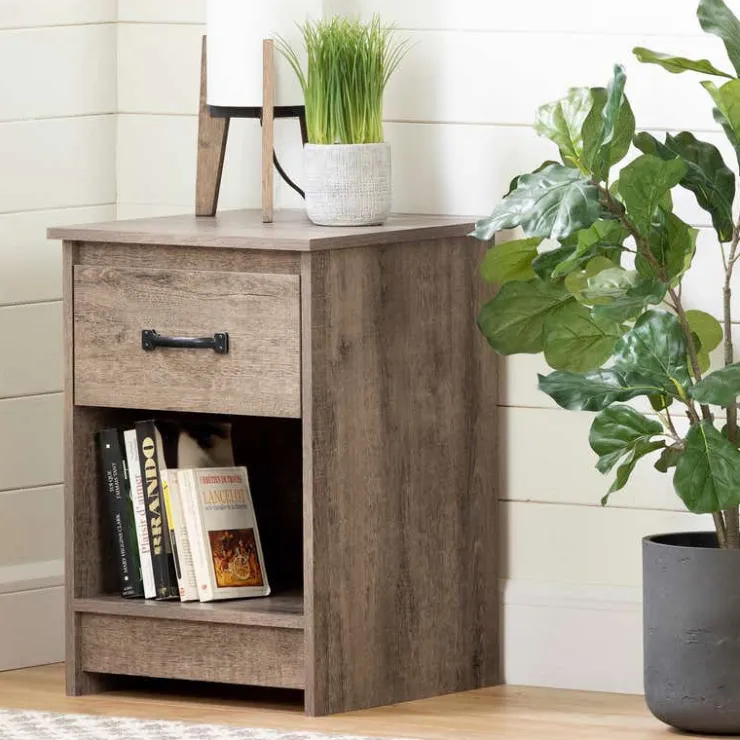 Meubles South Shore 1-Drawer Nightstand - South Shore WEATHERED OAK Best