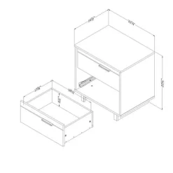 Meubles South Shore 2-Drawer Nightstand - South Shore WINTER OAK Clearance